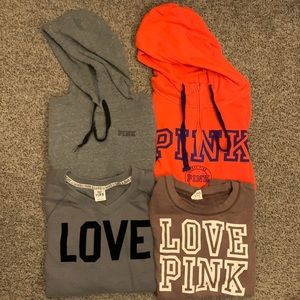 Bundle of (4) Victoria Secret’s Pink Sweatshirts. Priced to sell.